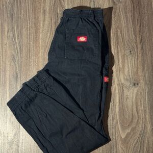 Dickies Black Cargo joggers with Red Logo